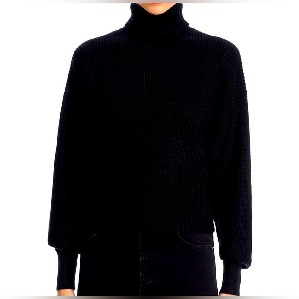 Good American Classic Black Turtleneck Sweater